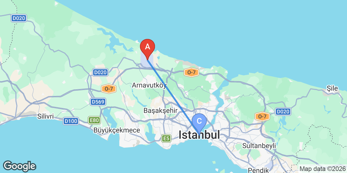 Transit map — Istanbul airport to city center